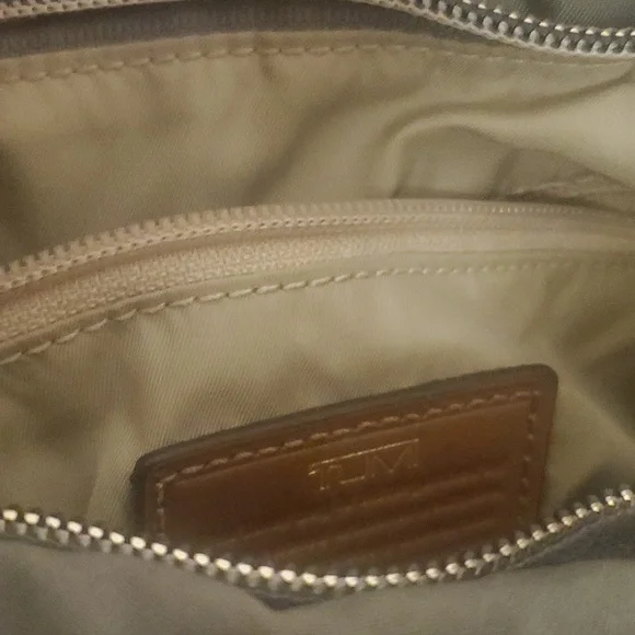 TUMI Olive Gray Ruffled Tote Bag - Picture 8 of 8